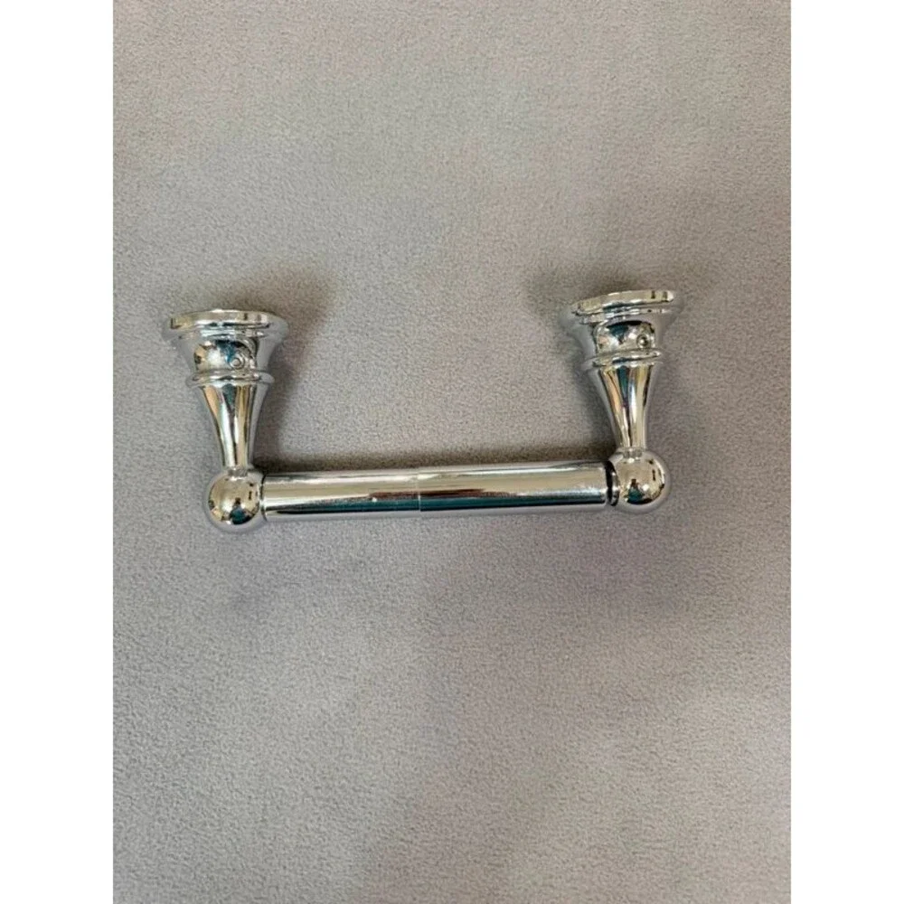 Polished Silver/Chrome Wall-Mount Toilet Paper Holder - Classic Bath Fixture